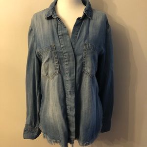 Cut From Cloth Denim Shirt with Fringe